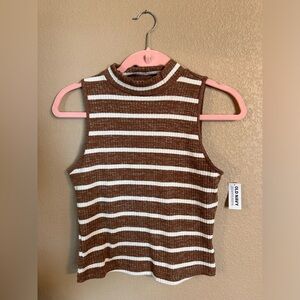 Fitted Sleeveless Mock-Neck Top for Women